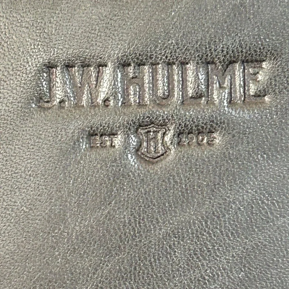 Vintage J.W. Hulme Leather Briefcase Organizer Bag Black Leather Bag Dual Handle